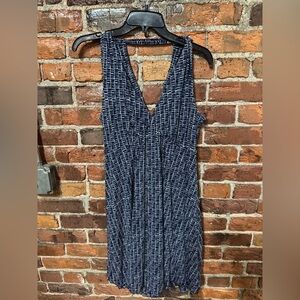 Kenneth Cole New York Navy and White Printed Mini Dress Size Extra Large